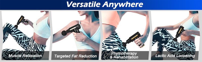 2024 Clucyca przenośny pistolet do masażu 6 prędkości do łagodzenia bólu mięśni, masażer wibracyjny pleców, szyi i ramion z głębokimi tkankami 2024_voghion.com