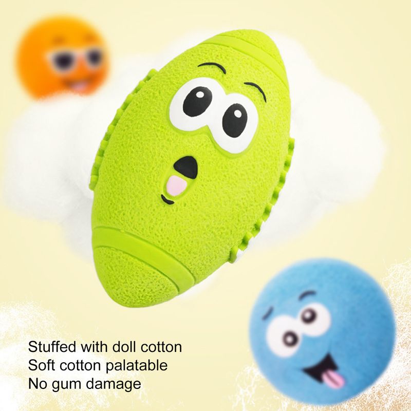 Guangying Perro Juguete Chirriante Dispositivo de Sonido Incorporado Cara Suave y Divertida Juguete para Masticar Perros Aliviar el aburrimiento Látex Interactivo Juego de búsqueda Pelota para Perros al Aire Libre_voghion.com