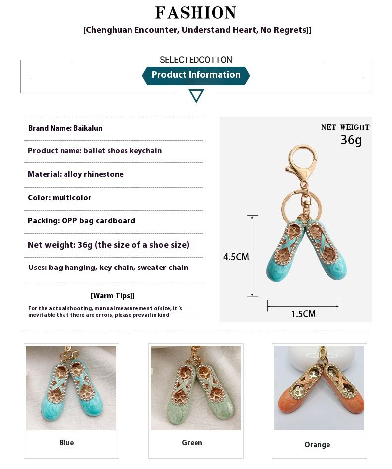 Neie Ballet Schong Keychain Europäesch an amerikanesch Diamant Studded Stiefel Metal Keychain Pendant Schéin a Kreativ Kleng Kaddo_voghion.com
