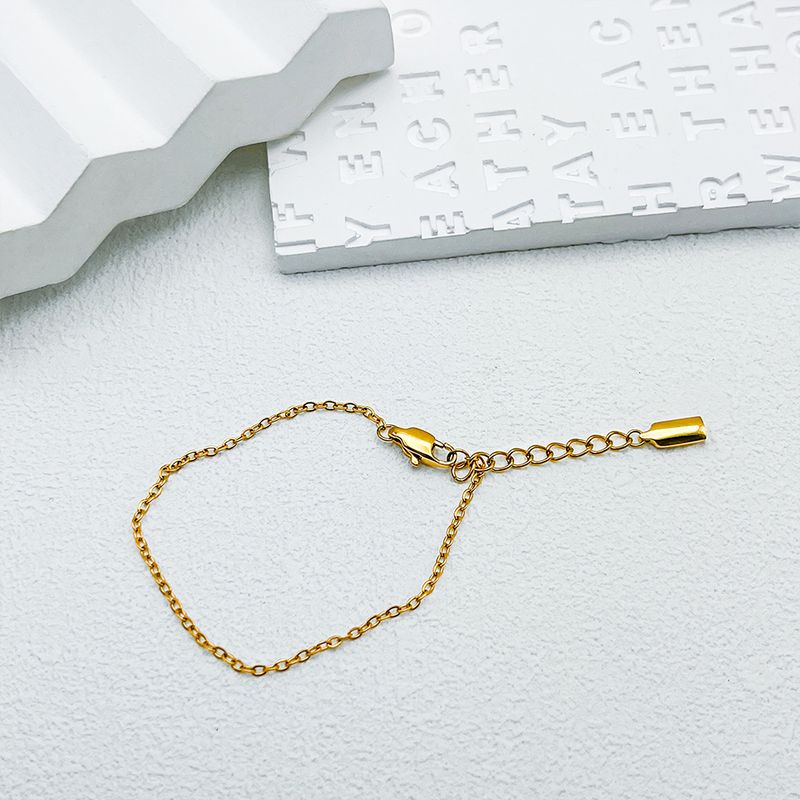 Casual Simple Style Classic Style Solid Color 304 Stainless Steel 14K Gold Plated Bracelets In Bulk_voghion.com