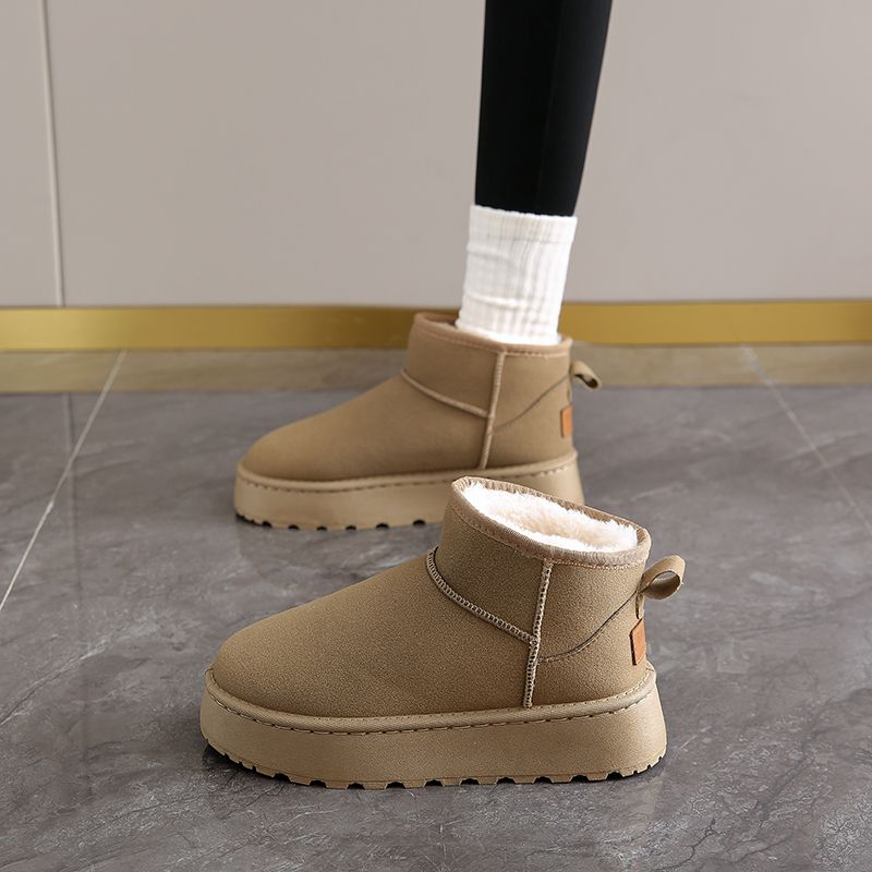 Snow Boots Women 2024 Winter New Women's Shoes Short Tube Warm Cotton Shoes Plus Velvet Thick Shoes Women's Boots_voghion.com