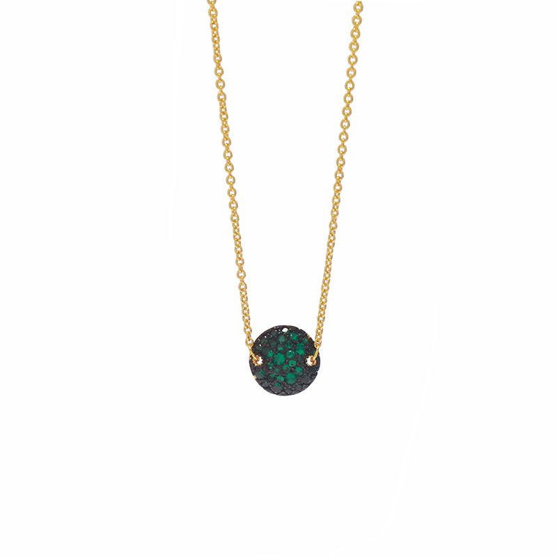Collier court en diamant rond pour femme, bijou de style médiéval, style luxueux, pierres précieuses, couleur magnifique, style champignon, style rétro simple_voghion.com
