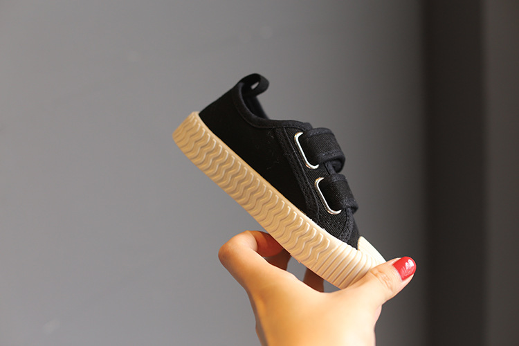 Kinder schuhe Candy farbe low top kinder leinwand schuhe Klett_voghion.com