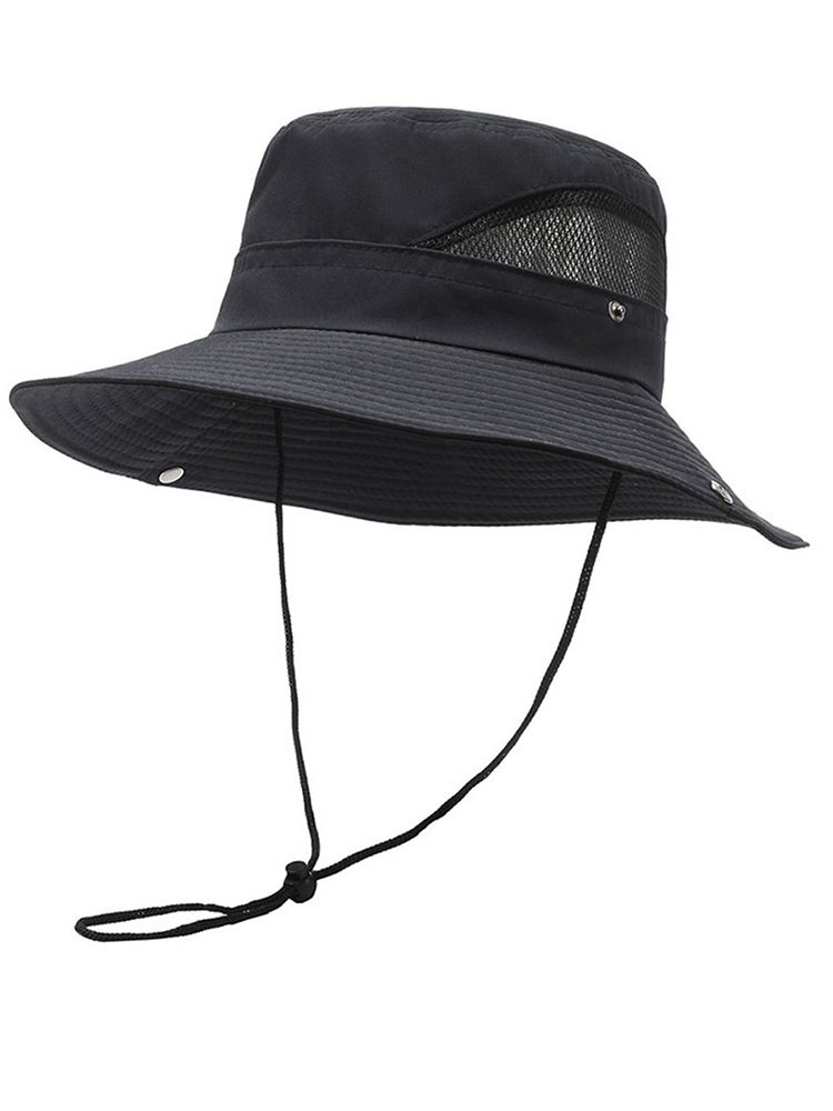 Fashion Summer Men Bucket Outdoor UV Protection Wide Brim Panama Safari Hunting Hiking Casual Sun Cap Beach Sunscreen Fisherman_voghion.com