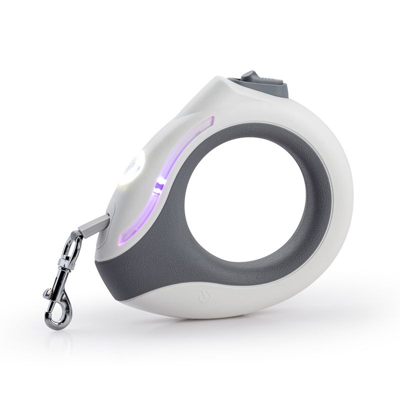 Rechte ronde hondenriem met handring, 3 meter lang, handsfree_voghion.com