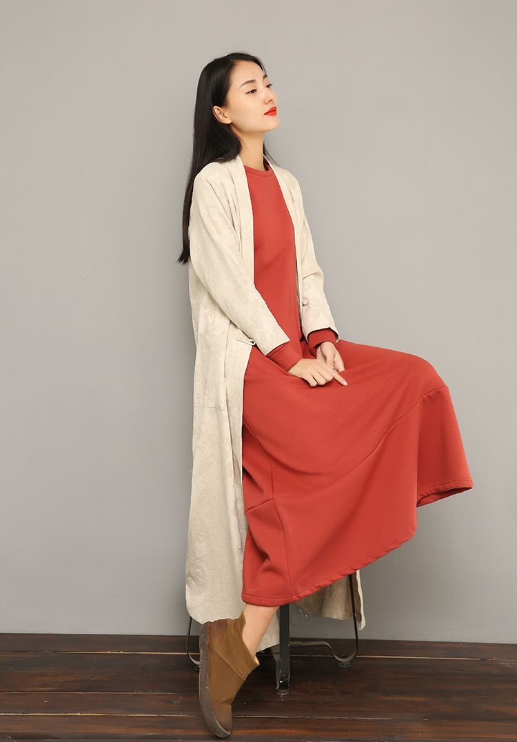 Vêtements pour femmes Vêtements pour femmes Vêtements pour femmes Vêtements pour femmes Automne 2024 Style Hanfu en coton et lin jacquard_voghion.com