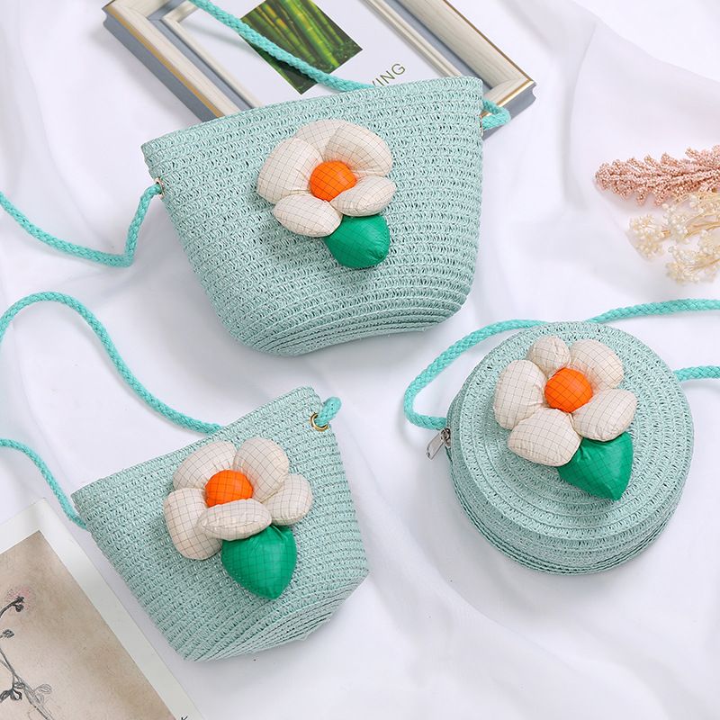 Borsa a tracolla estiva per cellulare da bambina, con fiori, in tessuto, carina, mini, da spiaggia, punto panoramico_voghion.com