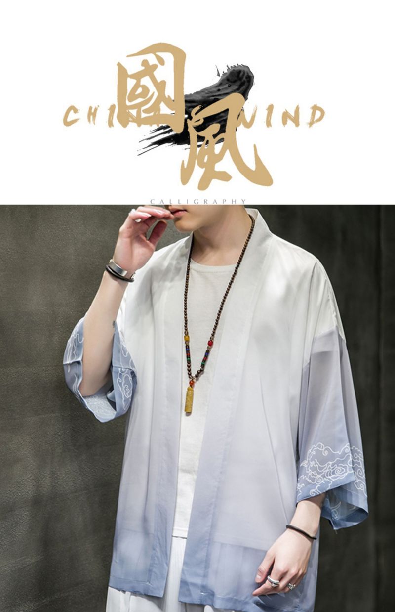 Costume Han chinois en mousseline de soie, vêtements de protection solaire de printemps et d'été anciens_voghion.com