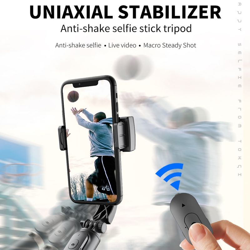 CYKE Q08 Anti-Shake Gimbal Bluetooth Selfie Stick rokas tālruņa tiešraides statīvs (bez gaismas versija)_voghion.com