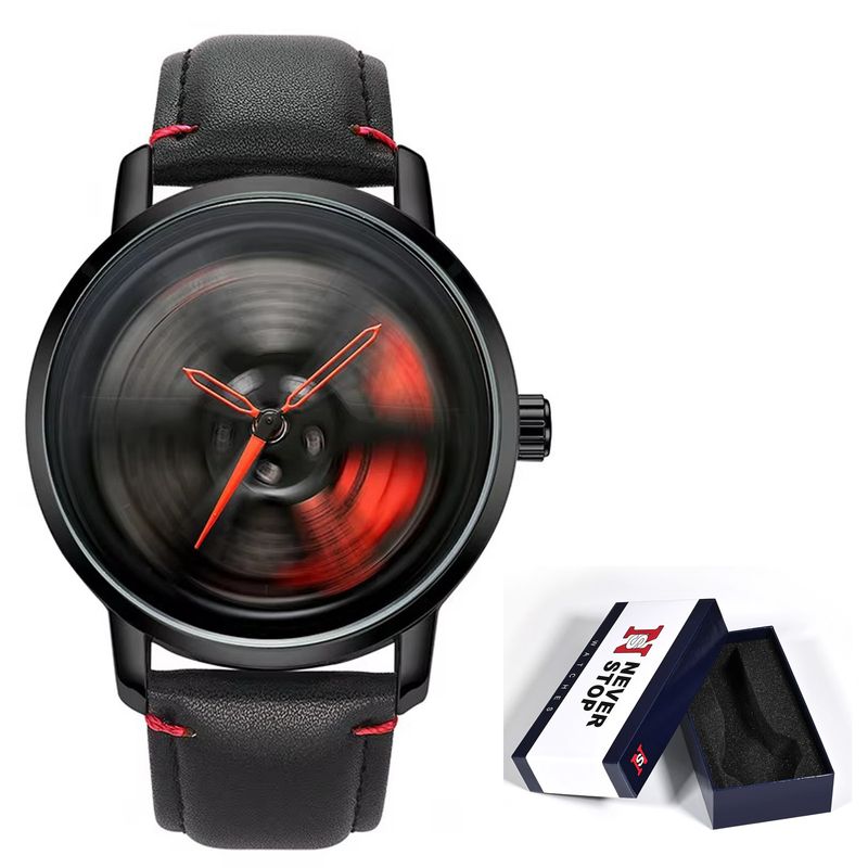 Car Hub 360° Rotation Watches Wheel Watch Outline Men's Watch With Box_voghion.com