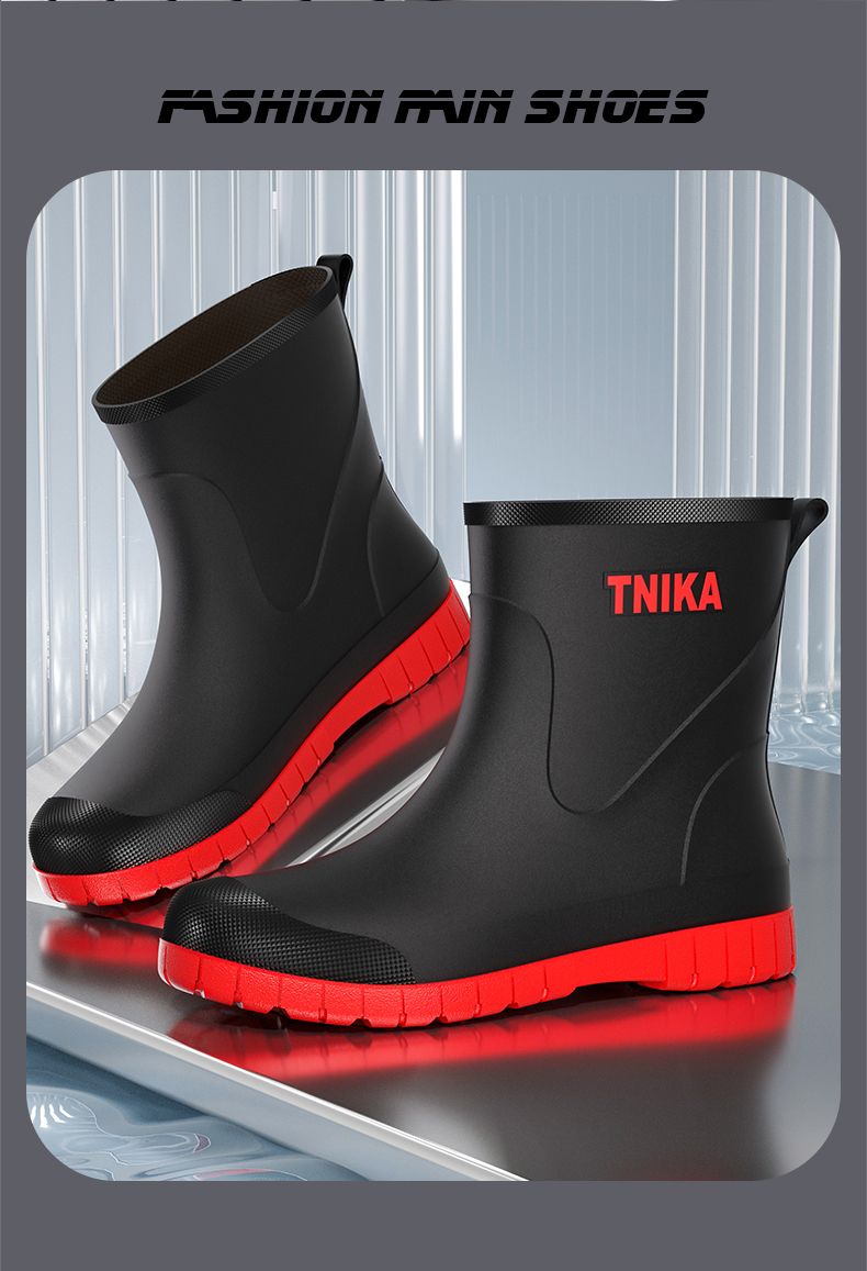 Scarpe da cuoco da uomo, punta tonda, stivali da pioggia slip-on da uomo, basse, impermeabili, facili da pulire, scarpe da lavoro da uomo antiscivolo_voghion.com