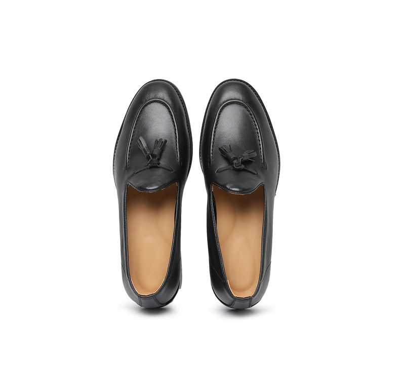 Breathable Men's Leather Loafers, Spring Summer Business Casual Shoes, Comfortable Slip-On Footwear_voghion.com