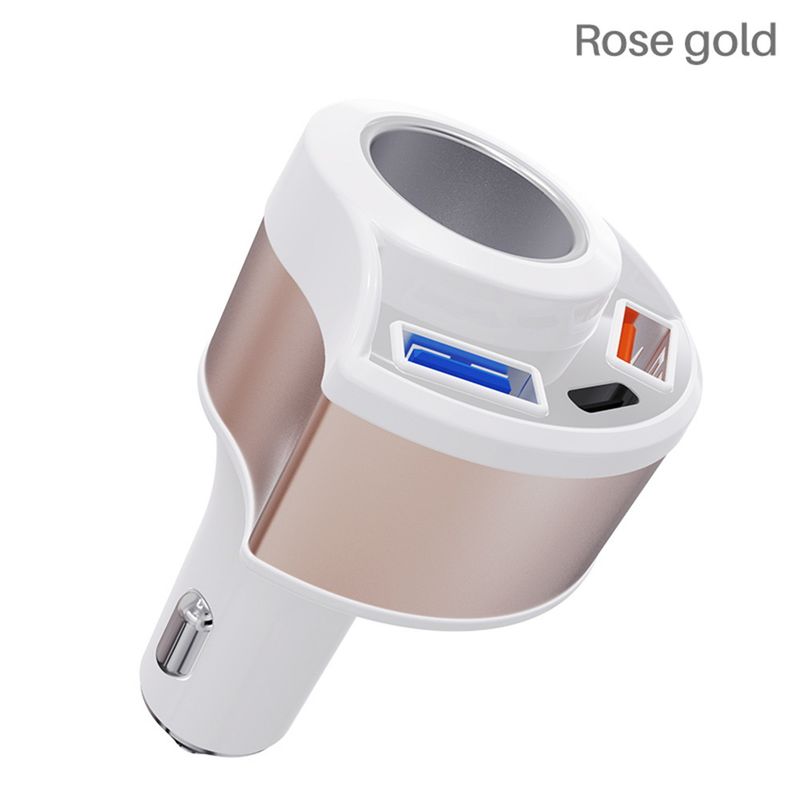 Müzik Festivali Bir ila üç çoklu arayüz hızlı şarj cihazı QC3.0 + 2.4A çakmak uzatma kablosu Tip-C araç şarjı_voghion.com