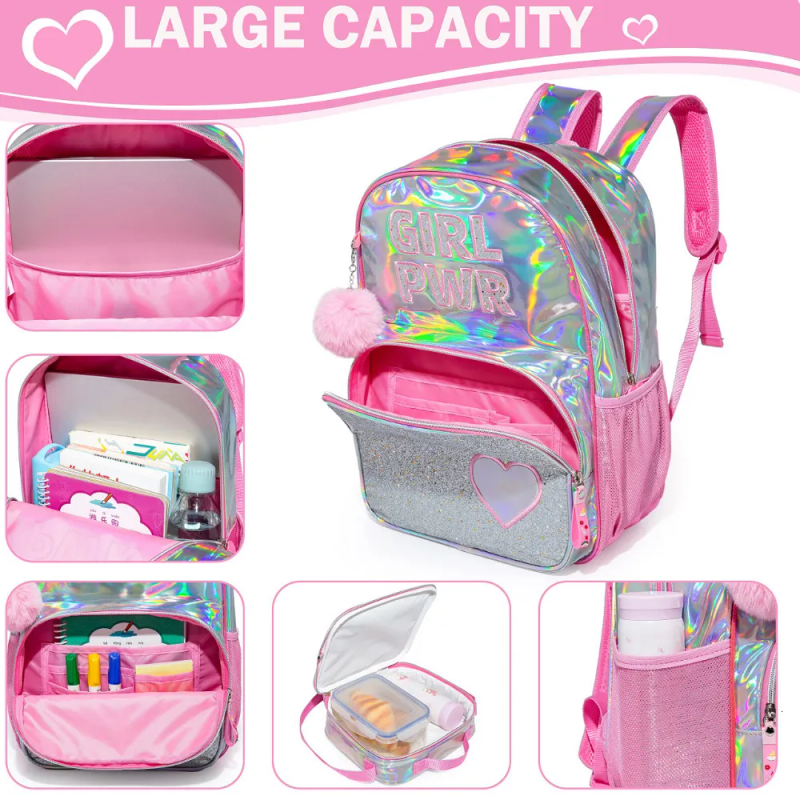 Rucksäcke Bikab Schultaschen 3 in 1 Kinder für Mädchen 16" Mädchen Set Tasche wasserdicht 230803_voghion.com