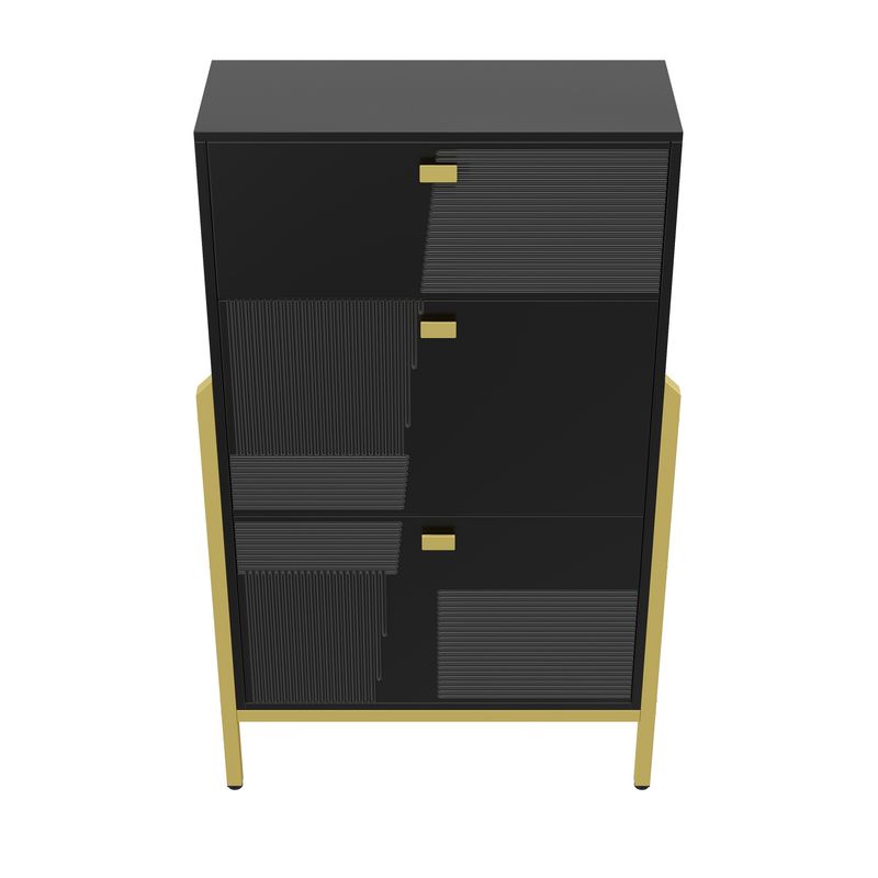 Schuhschrank Mit Schubladen Und Goldenen Griffen_voghion.com