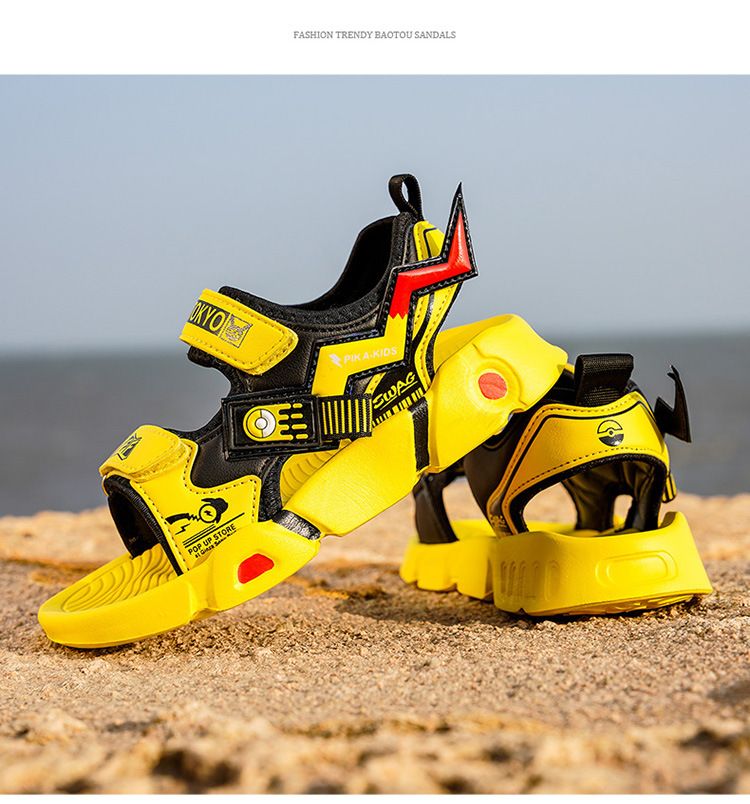 Sandalen männlich 2024 Neue Sommer hübsche mittlere und große Strand atmungsaktive Grundschule Kinderschuhe_voghion.com