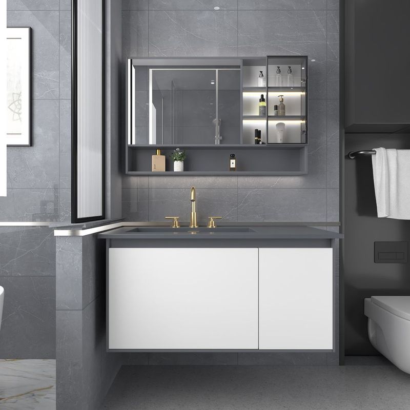 8 In. Widespread 2-Handle Mid-Arc Bathroom Faucet With Valve And CUPC Water Supply Lines In Brushed Gold_voghion.com
