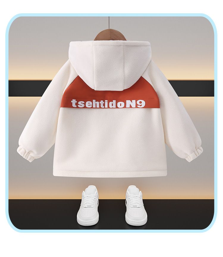 Children's Thickened Color-Block Ollie Fleece Jacket For Boys Girls, Medium And Large Kids, Fleece-Lined, Warm, Autumn_voghion.com