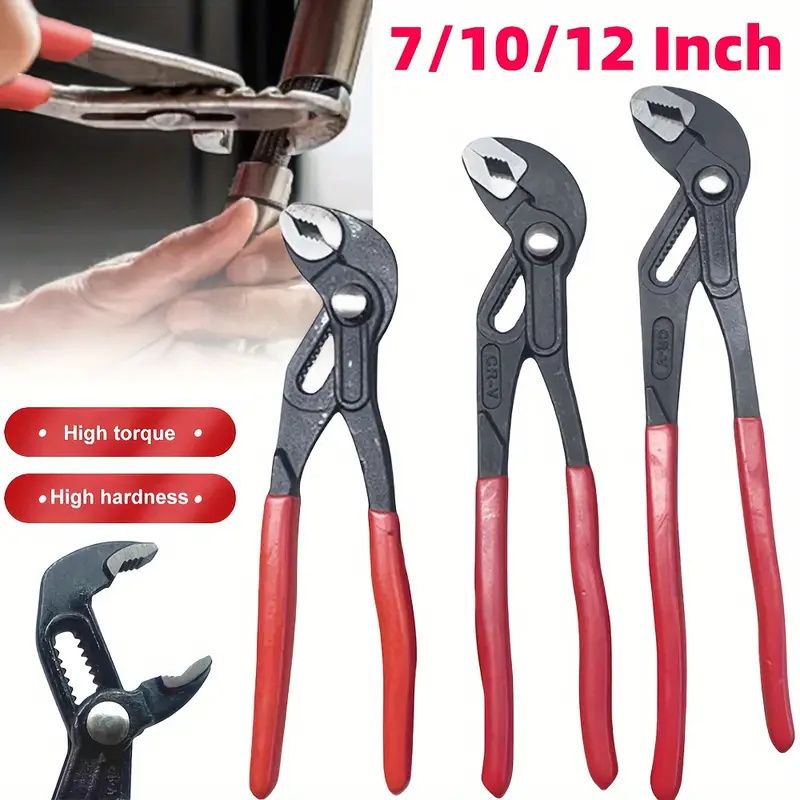7"/10"/12" Large Opening Universal Wrench Multifunctional Adjustable Quick-Release Water Pipe Clamp Pliers Household Hand Tools_voghion.com