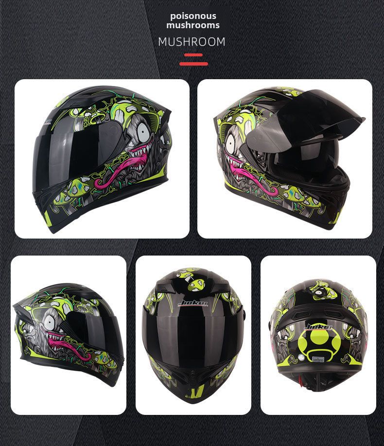 Doppellinsen-Motorradhelm Herren-Trailrunning-Helm Elektrischer Damen-Winter-Vollschutzhut-Integralhelm_voghion.com