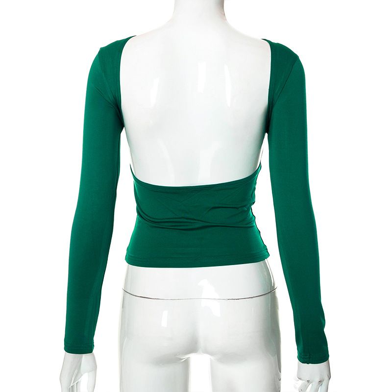 Roupas femininas novas blusas reversíveis de cor sólida_voghion.com