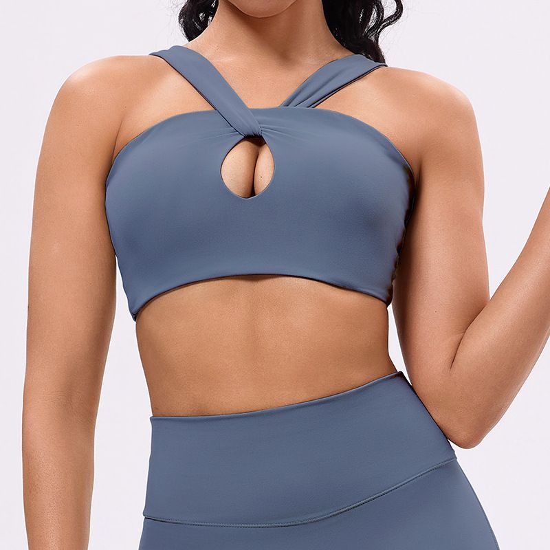 LazyZoom New Slim Fit Yoga Vest Set With High Waist Tummy Control Peach Hip Running Fitness Wide Leg Pants_voghion.com