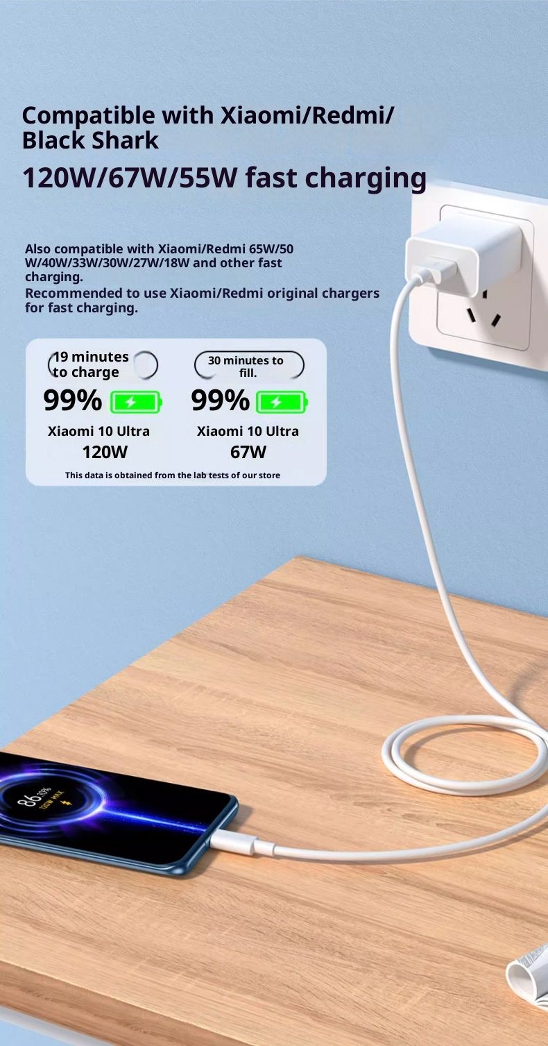 Digitex 120W Flash Type-C Datenkabel, kompatibel mit Xiaomi Redmi Smartphones, Gold Label MAX, orange Schnittstelle_voghion.com