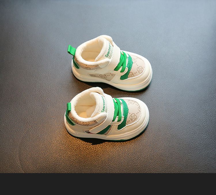 Baby Winter Shoes Soft Soled Toddler Shoes Non-slip Plus Cashmere Cotton Shoes Baby Shoes Girls Boys Board Shoes_voghion.com