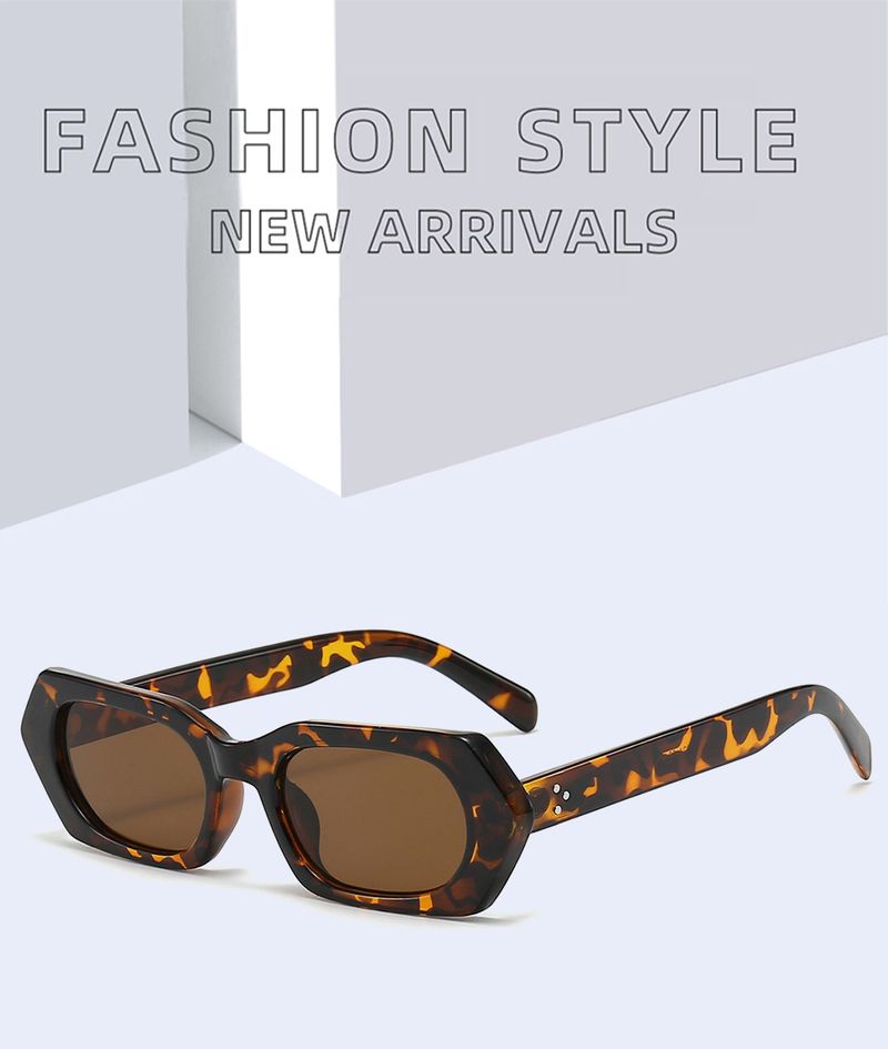 Tortoise Shell Square Frame Sunglasses – Small Retro Design, UV400 Protection, European & American Style For Women_voghion.com