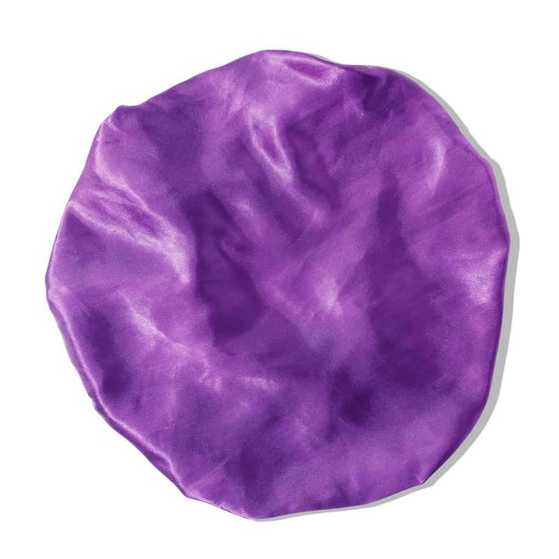 Cuffia da doccia a tesa larga monostrato - Protezione per capelli foderata in raso da 32 cm con elastico alto per donna_voghion.com