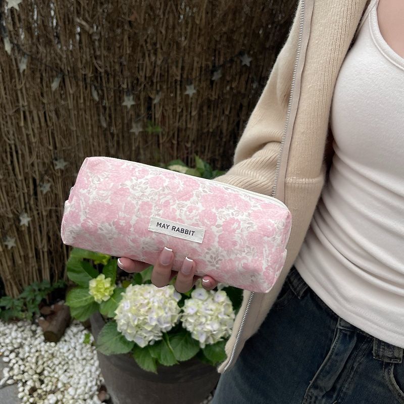 Begge Checkered Bow Makeup Bag - Large Capacity & Cute (Stylish Cosmetic Pouch For Girls)_voghion.com