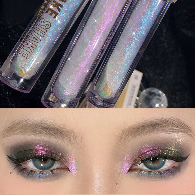 Resaltador 2 colores brillo maquillaje multifunción sombra de ojos líquida delineador de ojos impermeable perla iluminar gusano de seda Shak_voghion.com