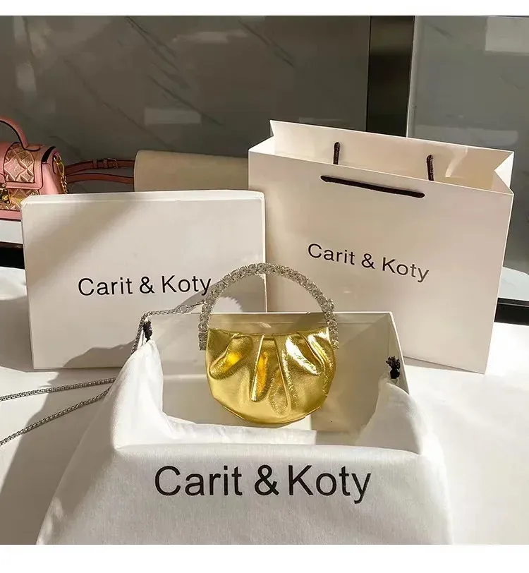 Borsa a tracolla da donna con manico circolare in metallo e mini borsa a mano con brillantini e strass, da sera, per feste di nozze_voghion.com