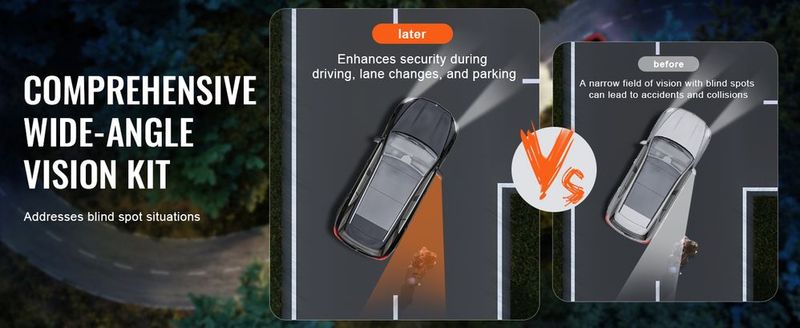 VEVOR Towing Mirrors, Left & Right Pair Set For Chevrolet Silverado (1988-1998)/GMC, Tow Mirror With Plane And Convex Glass, Manual Controlling Telescoping Folding, And Four-Way Adjustment, Black_voghion.com