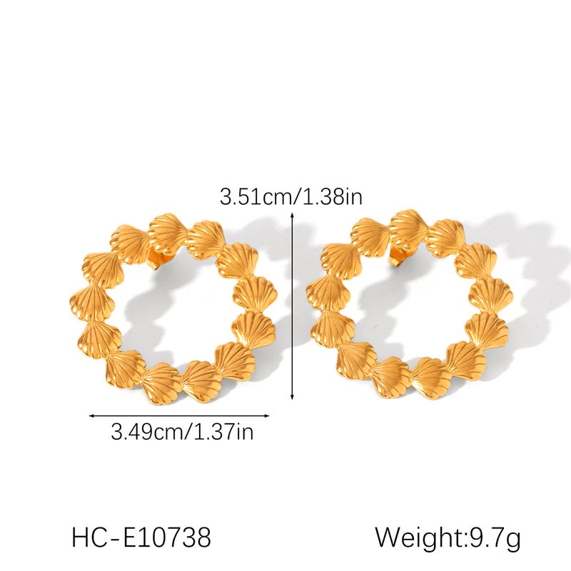 Runde Starfish Shell Stud Ohrringe Für Frauen Edelstahl Geometrische Earing Sommer Mode Schmuck Party Zubehör Geschenk_voghion.com