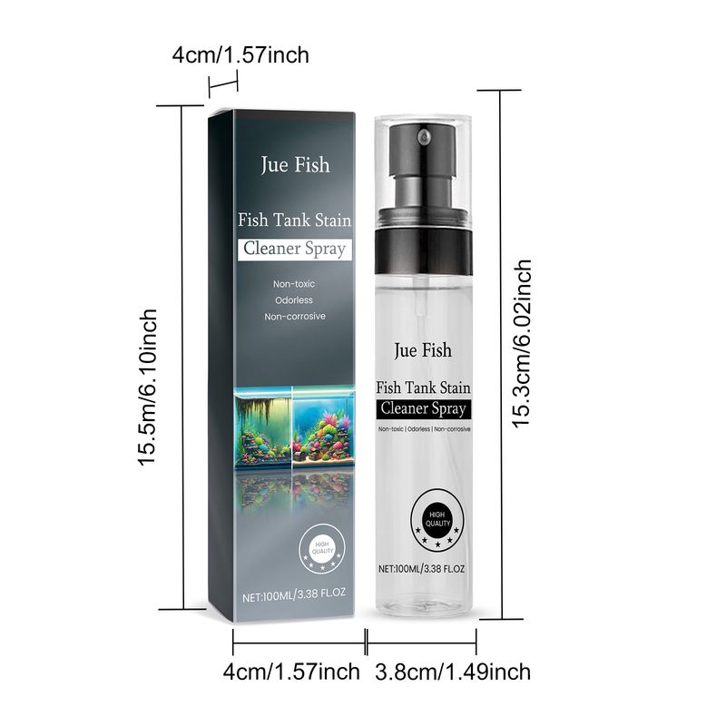 Spray do czyszczenia plam z akwarium, usuwanie plam i odkamienianie bez pozostałości i bez szkody dla ryb_voghion.com