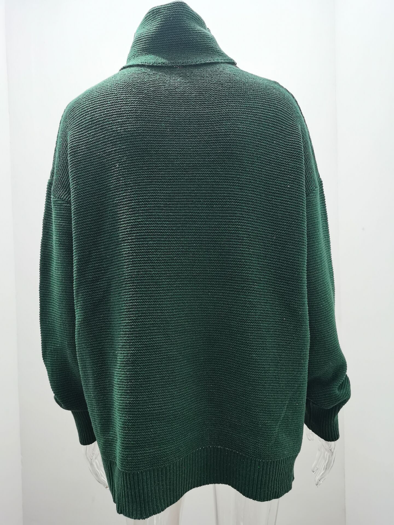 Women's Clothing Autumn and Winter New Thick e Long-sleeved Turtleneck Pullover Sweater_voghion.com