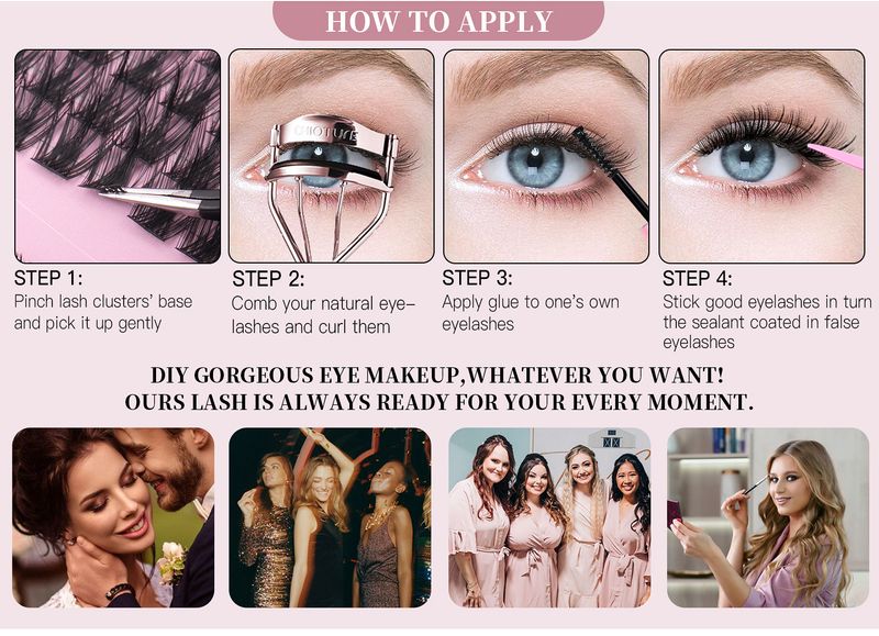 Cross border hot selling natural thick segmented false eyelashes set large capacity European and American curling oblique flying single cluster eyelashes wholesale_voghion.com
