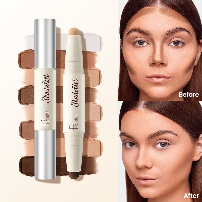 Pudaier Doppelseitiger Stick 3D Natürlicher 2-in-1 Concealer Konturstift Make-up_voghion.com