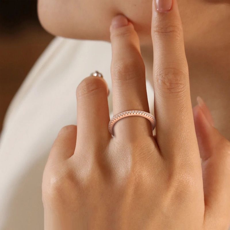 Anello in zircone anello mignolo donna argento sterling 925 oro rosa semplice gioielli mano gioielli gioielli argento_voghion.com