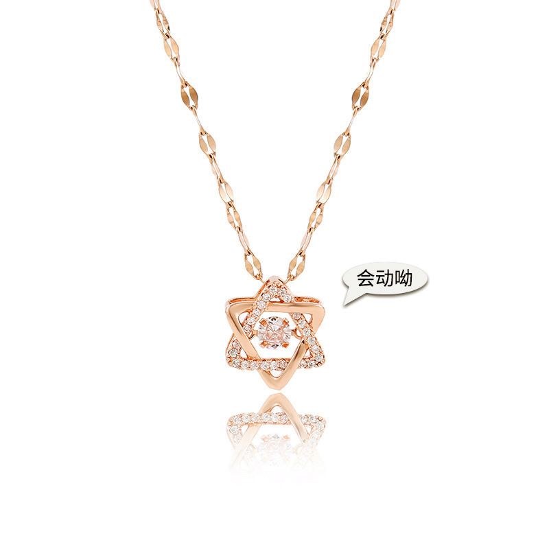 Nouveau collier ras du cou en acier titane inaltérable pour femme, tendance et simple, avec un trèfle à quatre feuilles et un style élégant._voghion.com