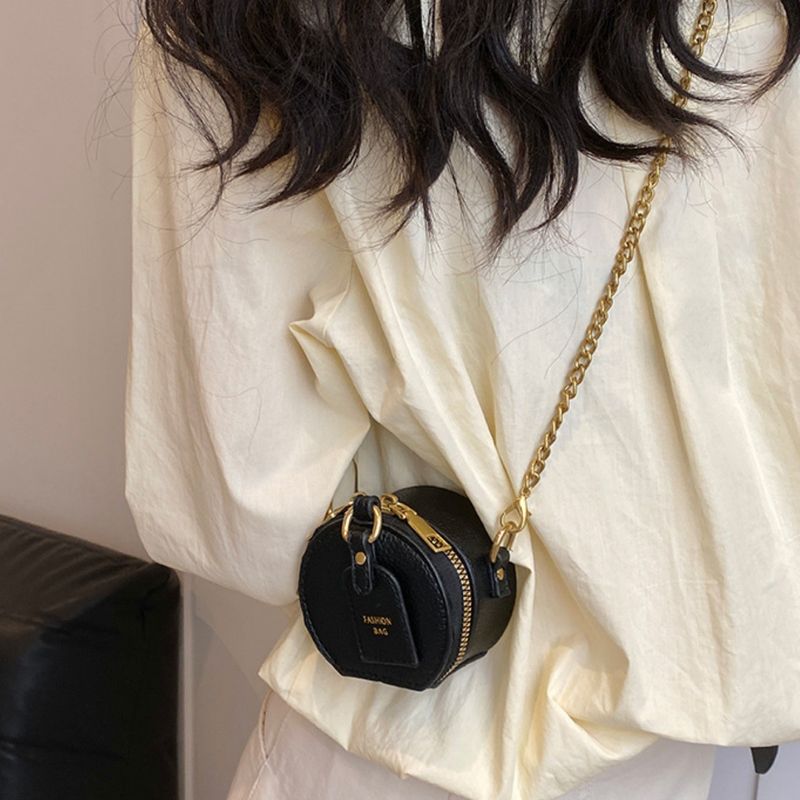 Borsa a tracolla per bambini, stile Niche, mini, rotonda, con rossetto, da donna_voghion.com