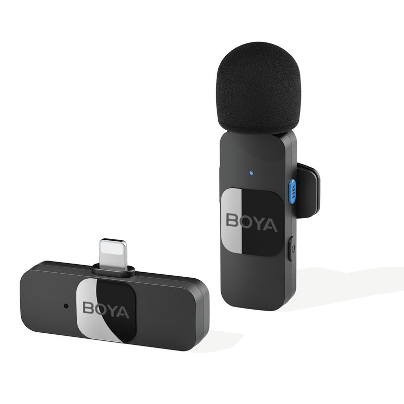 BOYA BY-V Professional Wireless Lavalier Mini Microphone for iPhone iPad Android Live Broadcast Gaming Recording_voghion.com