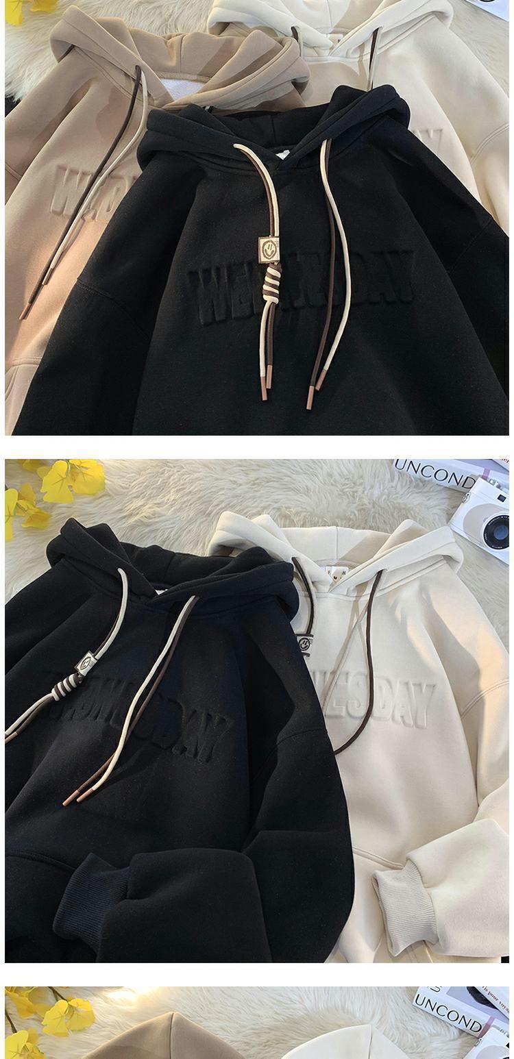 Herren-Kapuzenpullover mit Fleece-Futter und dickem 500-g-Stahldruck im Herbst-Winter-Stil im High Street-Stil mit Kapuze_voghion.com
