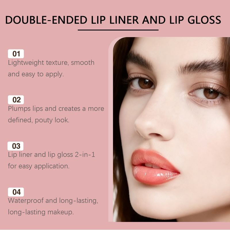 zephoco Orange Red Two-in-One Hydrating Delicate Silky Easy To Apply Makeup Daily Plumping Moisturizing Lip Gloss_voghion.com