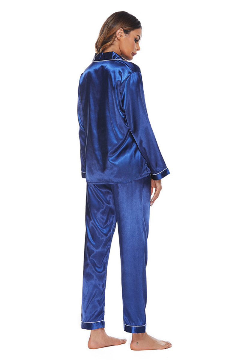 Homewear-Pyjama-Damen-Zweiteiler-Set aus Satin, große Größe_voghion.com