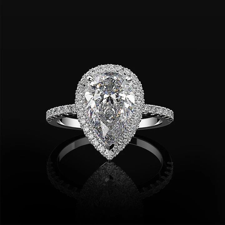 Gioielli Cao Shi, anello nuziale creativo e brillante a forma di goccia d'acqua, con zircone_voghion.com