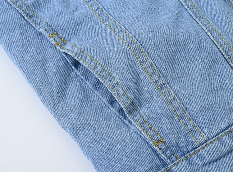 Giacca da donna in denim foderata in pile, calda e calda, con collo in pelliccia sintetica di coniglio, casual, blu, oversize, con spalle scese_voghion.com