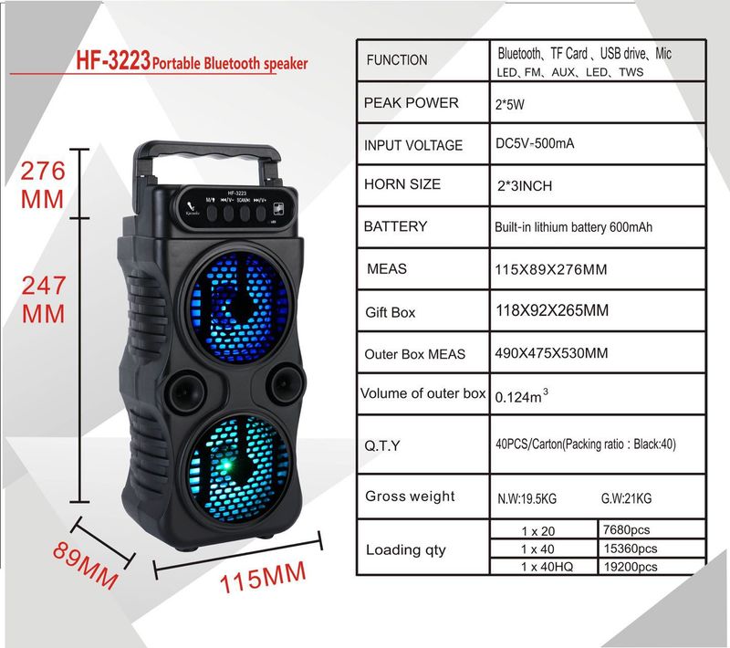 Karaoke hine Music Center Square Dance Soundbar Pequeño altavoz portátil Bocina Bluetooth portátil_voghion.com