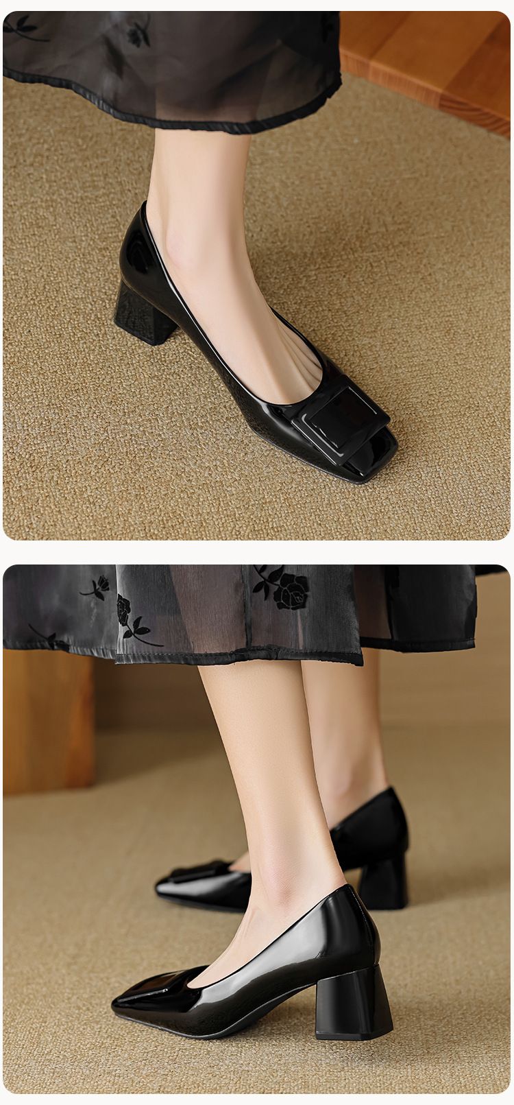 French High Heels Women's Head Pedal Work Shoes Light Mouth Temperament Commuter Shoes_voghion.com